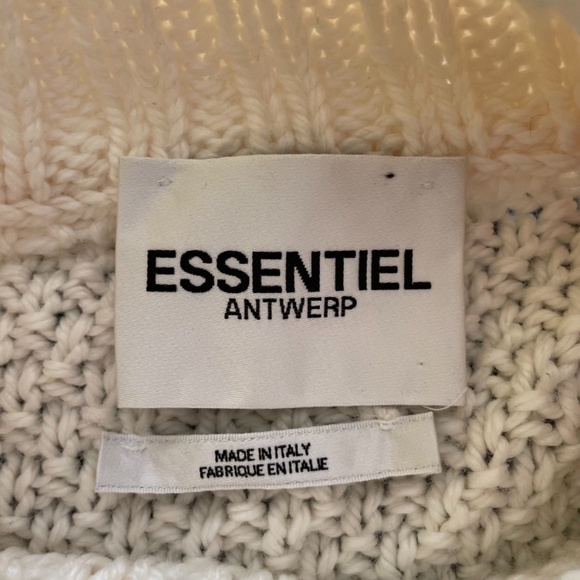 Essentiel Antwerp Italy made sweater. Large off white, knitted, ribbed loose fit - Picture 3 of 7